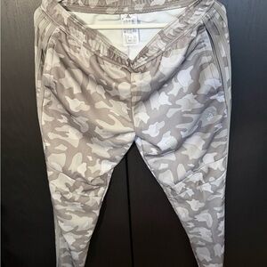 Adidas Men's Camo Joggers - Light Gray and White